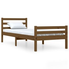 Bed Frame Honey Brown Solid Wood 75x190 cm 2FT6 Small Single