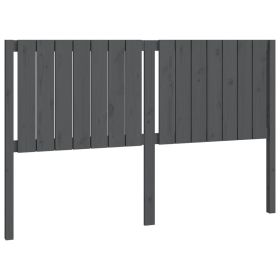 Bed Headboard Grey 155.5x4x100 cm Solid Wood Pine
