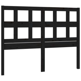 Bed Headboard Black 165.5x4x100 cm Solid Wood Pine