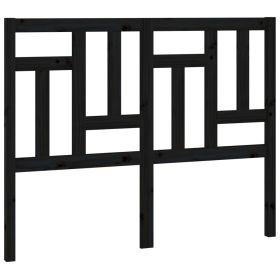 Bed Headboard Black 125.5x4x100 cm Solid Wood Pine