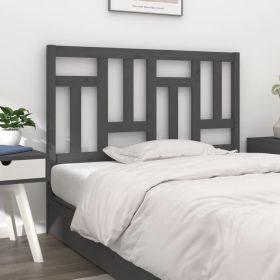 Bed Headboard Grey 155.5x4x100 cm Solid Wood Pine
