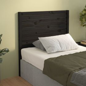 Bed Headboard Black 81x4x100 cm Solid Wood Pine