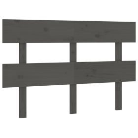 Bed Headboard Grey 124x3x81 cm Solid Wood Pine