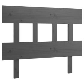 Bed Headboard Grey 78.5x3x81 cm Solid Wood Pine