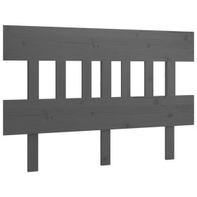 Bed Headboard Grey 153.5x3x81 cm Solid Wood Pine