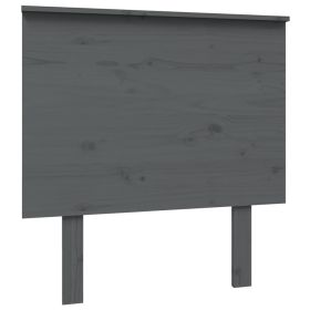 Bed Headboard Grey 79x6x82.5 cm Solid Wood Pine