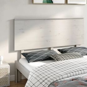 Bed Headboard White 154x6x82.5 cm Solid Wood Pine