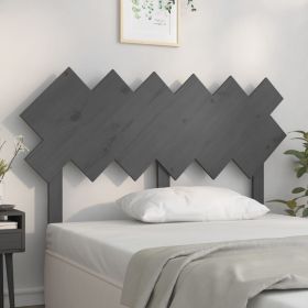 Bed Headboard Grey 132x3x81 cm Solid Wood Pine