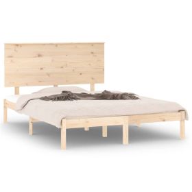 Bed Frame Solid Wood Pine 140x190 cm