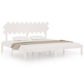 Bed Frame White 200x200 cm Solid Wood