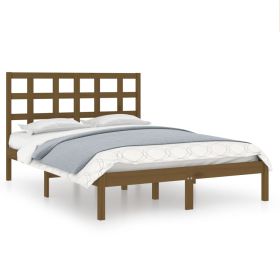 Bed Frame Honey Brown Solid Wood 200x200 cm