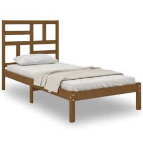 Bed Frame Honey Brown Solid Wood 100x200 cm