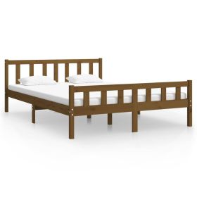 Bed Frame Honey Brown Solid Wood 150x200 cm King Size