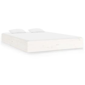 Bed Frame White Solid Wood 160x200 cm