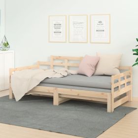 Pull-out Day Bed Solid Wood Pine 2x(90x190) cm
