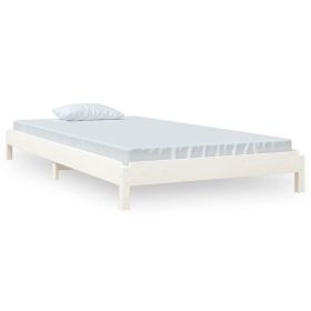 Stack Bed White 100x200 cm Solid Wood Pine