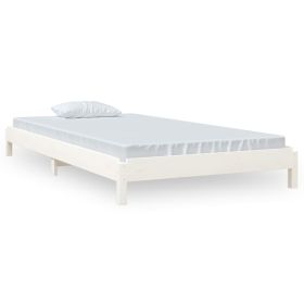 Stack Bed White 90x200 cm Solid Wood Pine