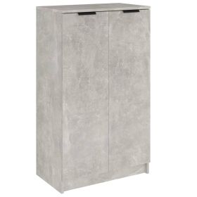 Shoe Cabinet Concrete Grey 59x35x100 cm Engineered Wood