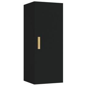 Wall Cabinet Black 34.5x34x90 cm Engineered Wood