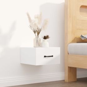 Wall-mounted Bedside Cabinet High Gloss White 35x35x20 cm