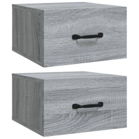 Wall-mounted Bedside Cabinets 2 pcs Grey Sonoma 35x35x20 cm