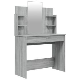 Dressing Table with Mirror Grey Sonoma 96x40x142 cm