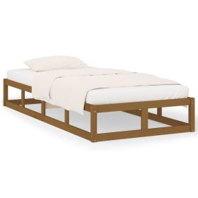 Bed Frame Honey Brown 90x200 cm Solid Wood