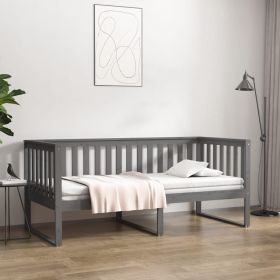 Day Bed Grey 100x200 cm Solid Wood Pine