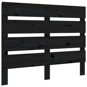 Headboard Black 100x3x80 cm Solid Wood Pine
