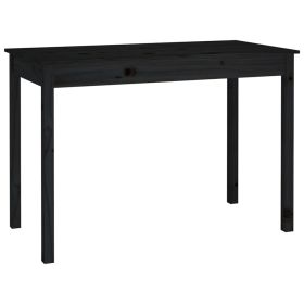 Dining Table Black 110x55x75 cm Solid Wood Pine