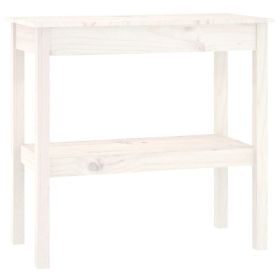 Console Table White 80x40x75 cm Solid Wood Pine