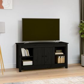 TV Cabinet Black 103x36,5x52 cm Solid Wood Pine