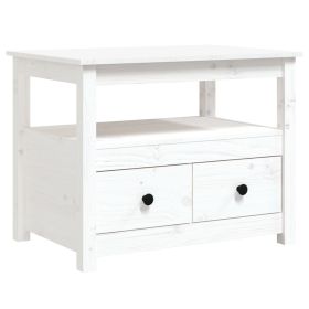 Coffee Table White 71x49x55 cm Solid Wood Pine