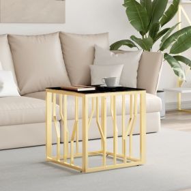 Coffee Table Gold 50x50x50 cm Stainless Steel and Glass