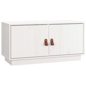 TV Cabinet White 80x34x40 cm Solid Wood Pine