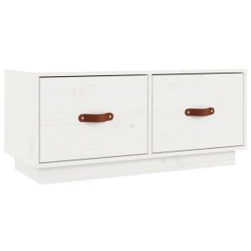 TV Cabinet White 80x34x35 cm Solid Wood Pine