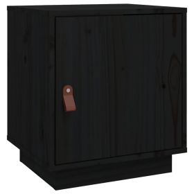 Bedside Cabinet Black 40x34x45 cm Solid Wood Pine
