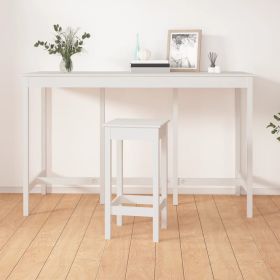 Bar Table White 180x80x110 cm Solid Wood Pine