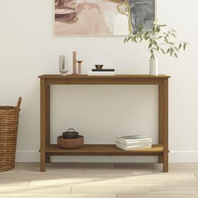 Console Table Honey Brown 110x40x80 cm Solid Wood Pine