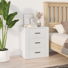 Bedside Cabinet White 50x36x60 cm Engineered Wood