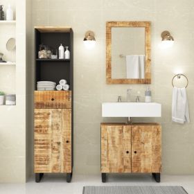 3 Piece Bathroom Furniture Set Solid Wood Mango