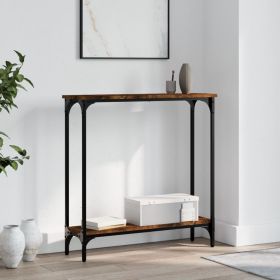 Console Table Smoked Oak 75x22.5x75 cm Engineered Wood