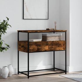 Console Table Smoked Oak 75x40x75 cm Engineered Wood