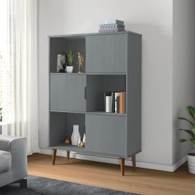 Bookcase MOLDE Grey 90x35x133,5 cm Solid Wood Pine
