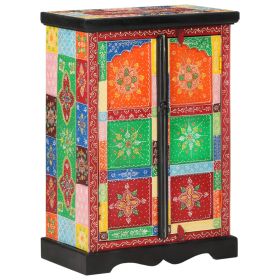 Hand Painted Sideboard with Doors 53x30x75 cm Solid Wood Mango