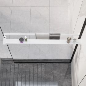 Shower Shelf for Walk-in Shower Wall White 90 cm Aluminium