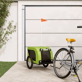 Pet Bike Trailer Green and Black Oxford Fabric and Iron