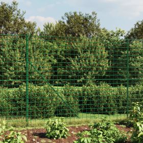 Wire Mesh Fence with Flange Green 1.8x25 m