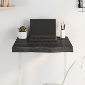 Table Top Dark Brown 60x60x(2-6) cm Treated Solid Wood Oak