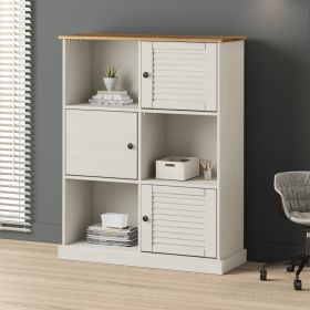 Bookcase VIGO White 90x35x114.5 cm Solid Wood Pine